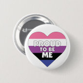 Stolz zu sein genderfluid stolze Flagge Herz Button (Vorne & Hinten)