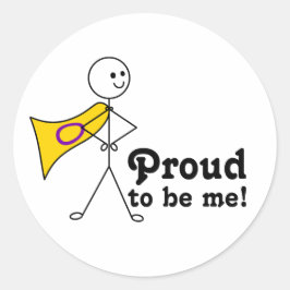 Stolz zu sein Ich Intersex Pride Fahne Super Held Runder Aufkleber