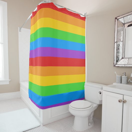 Stolzdusche: Regenbogenflagge Duschvorhang (Beispiel)