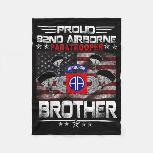 Stolze 82. Im Flugzeug Paratrooper Brother Us Flag Fleecedecke (Vorderseite)