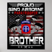 Stolze 82. Im Flugzeug Paratrooper Brother Us Flag Poster (Vorne)