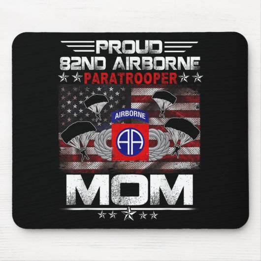 Stolze 82. Im Flugzeug Paratrooper Mama Us Flag - Mousepad (Vorne)