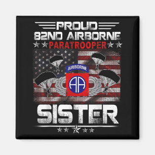 Stolze 82. Im Flugzeug Paratrooper Sister Us Flag Magnet