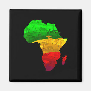 Stolze Afrika-Karte Grün Gelb Rot Afrikanischer St Magnet
