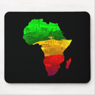 Stolze Afrika-Karte Grün Gelb Rot Afrikanischer St Mousepad