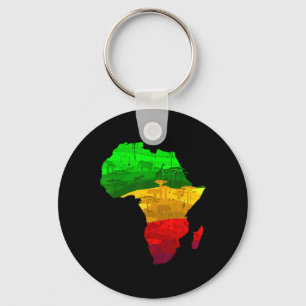 Stolze Afrika-Karte Grün Gelb Rot Afrikanischer St Schlüsselanhänger