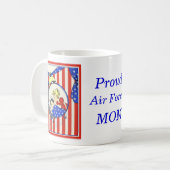 stolze Air Force Mama Vintage-Design Kaffeetasse (Vorderseite Links)