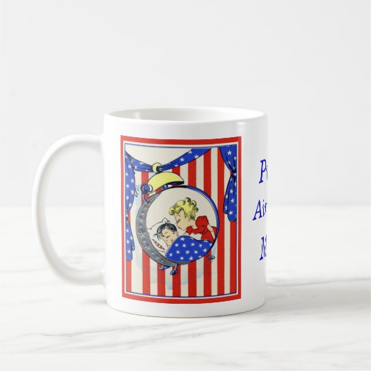 stolze Air Force Mama Vintage-Design Kaffeetasse (Links)