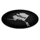 stolze Alask Staat Liebe Karte Kontur Rocky Map AK Schneidebrett (Ecke)