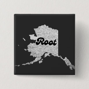 stolze Alaska-Staatswurzel-Kartenskizze Rocky Map Button