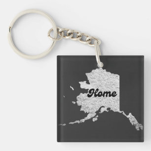stolze Alaska State Home Map Umriss Rocky Map AK Schlüsselanhänger