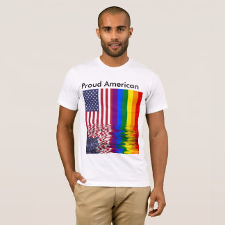 Stolze amerikanische Gay Pride USA-Flagge T-Shirt