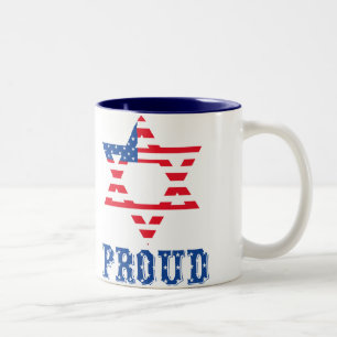 STOLZE AMERIKANISCHE JUDE-TASSE ZWEIFARBIGE TASSE