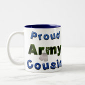 Stolze Armee-Cousin-Blau-Tasse Zweifarbige Tasse (Links)