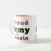 Stolze Armee-Cousin-Rosa-Tasse Zweifarbige Tasse (Vorderseite Links)
