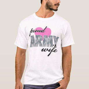 Stolze Armee-Ehefrau Klimaanlage hören T-Shirt