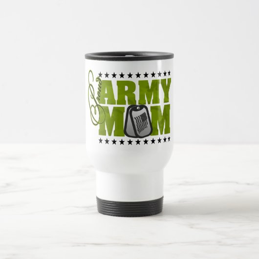 Stolze Armee-Mama-Grün-Camouflage Reisebecher (Mittel)