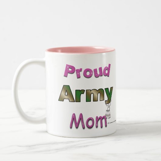 Stolze Armee-Mama-Tasse Zweifarbige Tasse (Links)