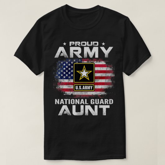 Stolze Armee Nationalgarde Tante mit amerikanische T-Shirt (Design vorne)