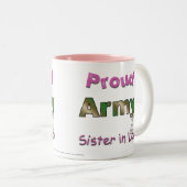 Stolze Armee-Schwägerin-Tasse Zweifarbige Tasse (VorderseiteRechts)