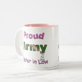 Stolze Armee-Schwägerin-Tasse Zweifarbige Tasse (Vorderseite Links)