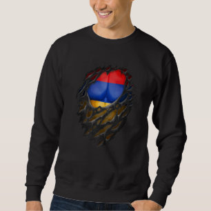 Stolze armenische Wurzeln zerrissen Armenien-Flagg Sweatshirt