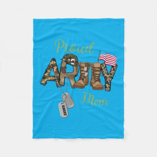 Stolze Army Familienmutter Muttertagsgeschenk Fleecedecke (Vorderseite)