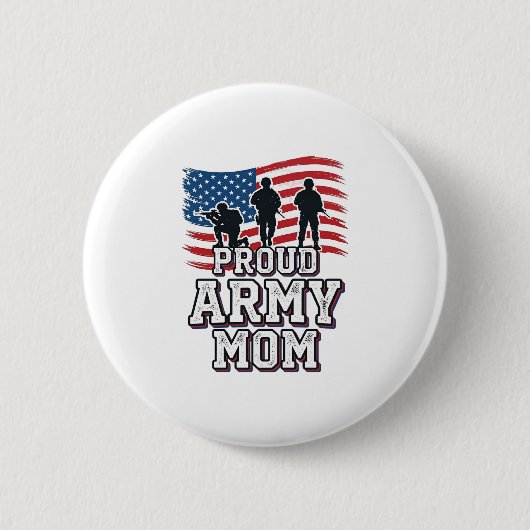 Stolze Army-Mutter Vintage Patriotisches Militär-S Button (Vorderseite)