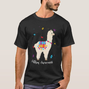 Stolze Autismus-Bewusstseins Süße Lama Puzzleteile T-Shirt