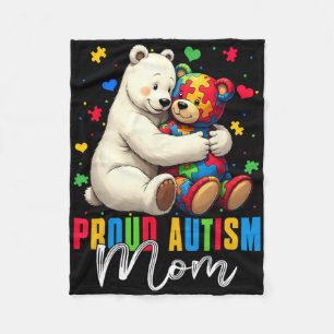 Stolze Autismus-Mama-Bär Autismus-Bewusstsein Auti Fleecedecke