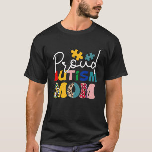 Stolze Autismus-Mama Leopard-Bewusstseins-Ausdruck T-Shirt
