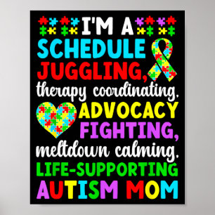 Stolze Autismus-Mutter Definition Autismus-Krieger Poster
