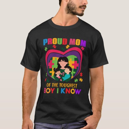 Stolze Autismus-Mutter Kind-Bewusstsein Wähle Freu T-Shirt (Vorderseite)