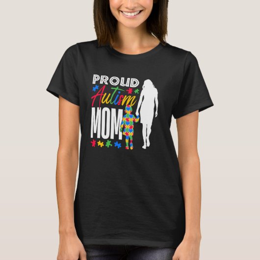 Stolze Autismus-Mutter Mutter Autismus-Bewusstsein T-Shirt (Vorderseite)