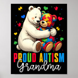 Stolze Autismus-Oma-Bär Autismus-Bewusstsein Sohn  Poster