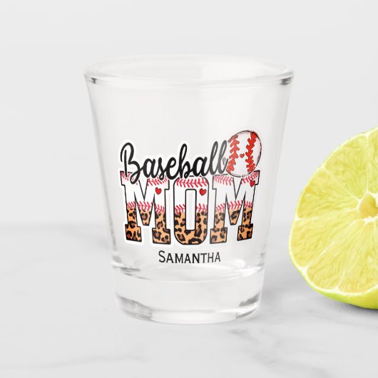 Stolze Baseball-Mama - Game Day Enthusiasten Schnapsglas (Vorderseite)