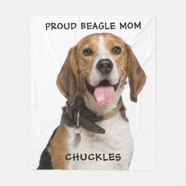 Stolze Beagle Mama Personalisiert Hunde Foto Fleecedecke