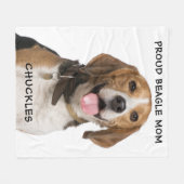 Stolze Beagle Mama Personalisiert Hunde Foto Fleecedecke (Vorderseite (Horizontal))