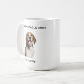 Stolze Beagle Mama Personalisiert Hunde Foto Kaffeetasse (Vorderseite Links)