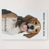 Stolze Beagle Mama Personalisiert Hunde Foto Puzzle (Horizontal)