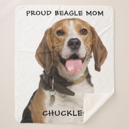 Stolze Beagle Mama Personalisiert Hunde Foto Sherpadecke
