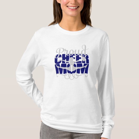 Stolze Beifall-Mama mit blauen Buchstaben T-Shirt (Vorderseite)