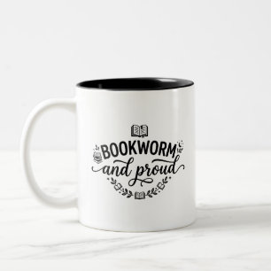 Stolze Bücherwurm Zwei-Töne-Tasse Zweifarbige Tasse