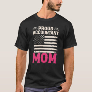 Stolze Buchhalterin Mama Rechnungslegung US-Flagge T-Shirt