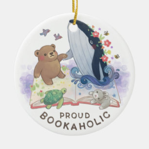 Stolze Buchsüchtige: Magie der Bücher Illustration Keramik Ornament