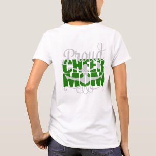 Stolze Cheer-Mom in Grün mit monogrammiertem Namen T-Shirt