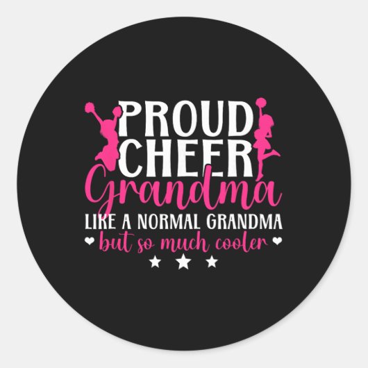 Stolze Cheer-Oma einer Cheerleader-Großmutter Runder Aufkleber (Vorderseite)