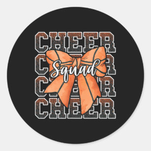 Stolze Cheer-Squad Coquette-Bow Sport Sketll Orang Runder Aufkleber
