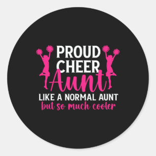 Stolze Cheer-Tante einer Cheerleader-Tante Cheer T Runder Aufkleber