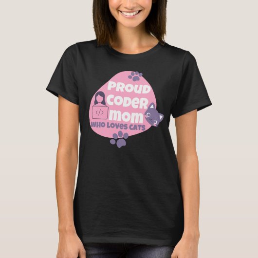 STOLZE CODER-MUTTER, DIE KATZEN LIEBT - CODER-MUTT T-Shirt (Vorderseite)
